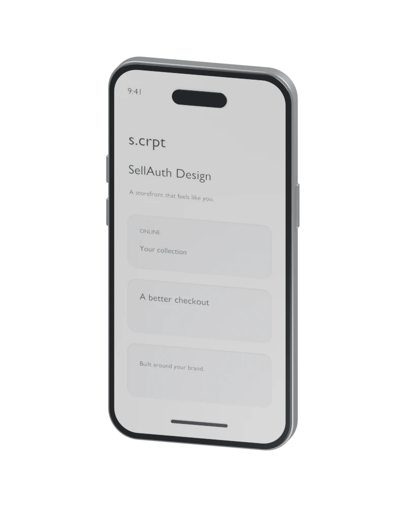 Model telefonu z Dynamic Island — SellAuth Design